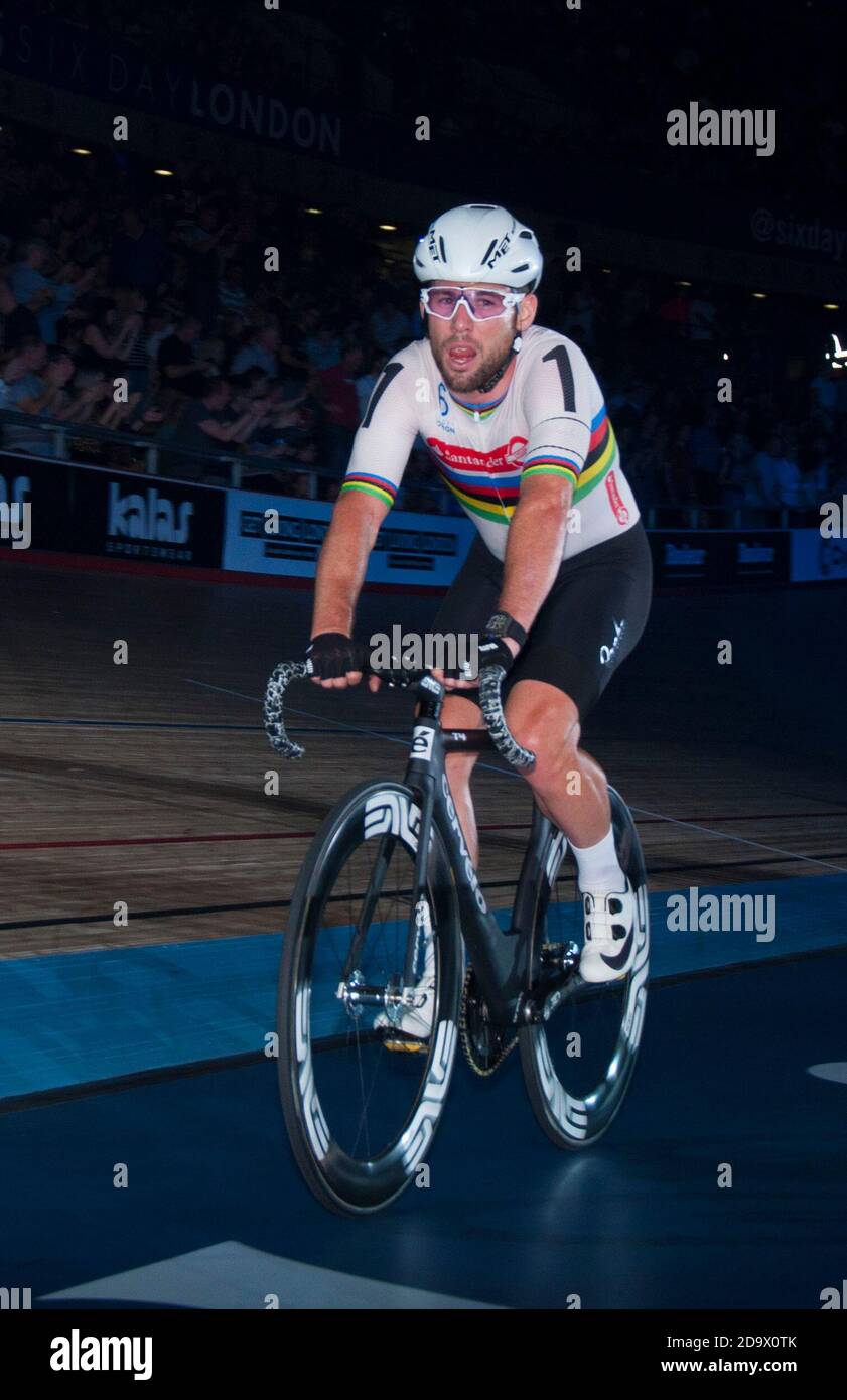 Mark Cavendish. Riders were taking part in the Six Day track cycling championship at Lee Valley Velodrome, London, UK. Stock Photo