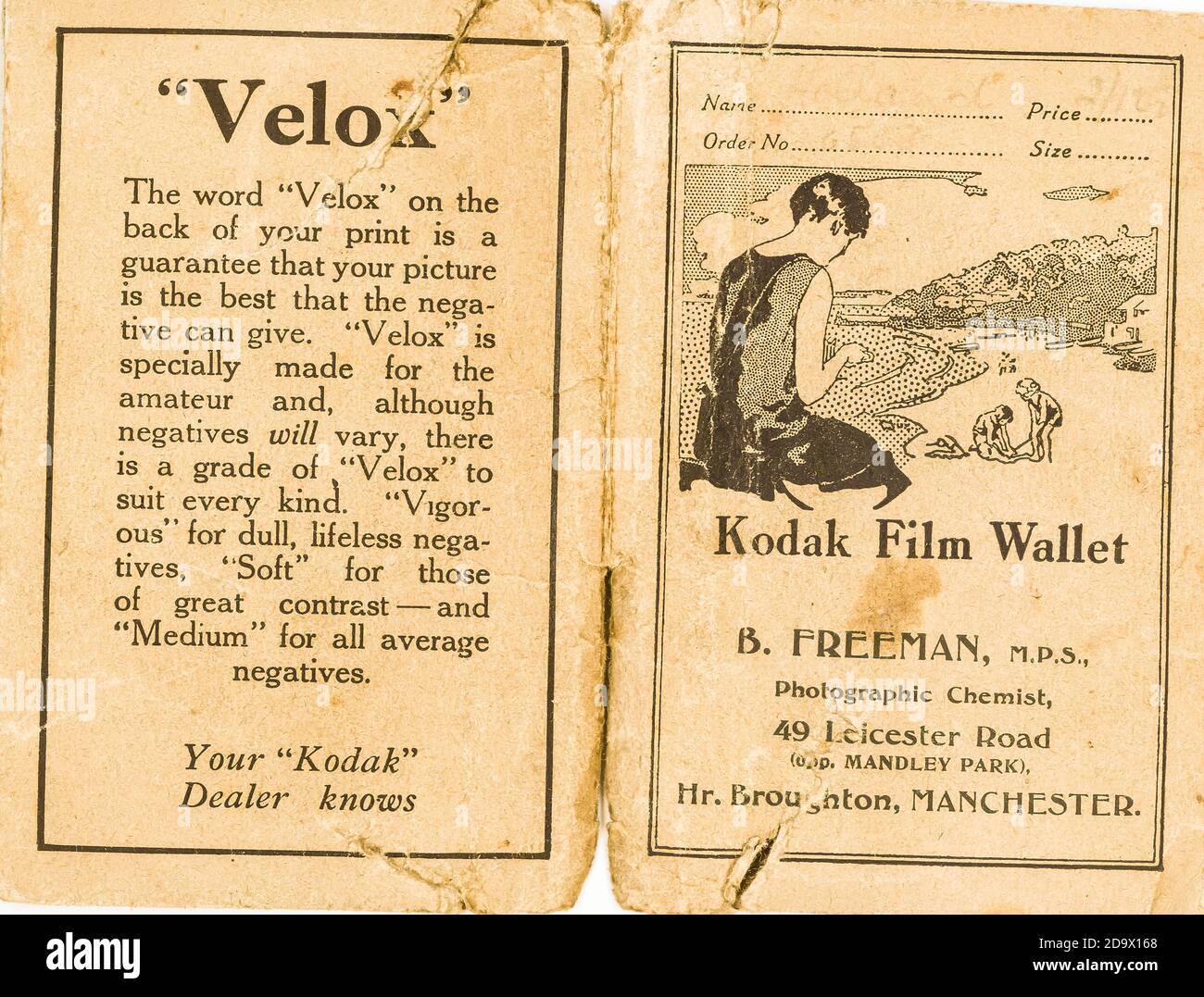 Old analogue photography predigital. Folder for processed negatives