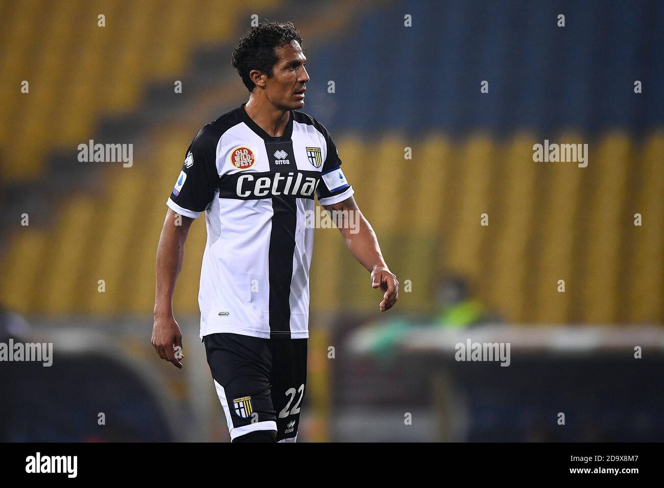 Parma, Italy - 07 November, 2020: Bruno Alves of Parma Calcio looks on during the Serie A football match between Parma Calcio and ACF Fiorentina. The match ended 0-0 tie. Credit: Nicolò Campo/Alamy Live News Stock Photo