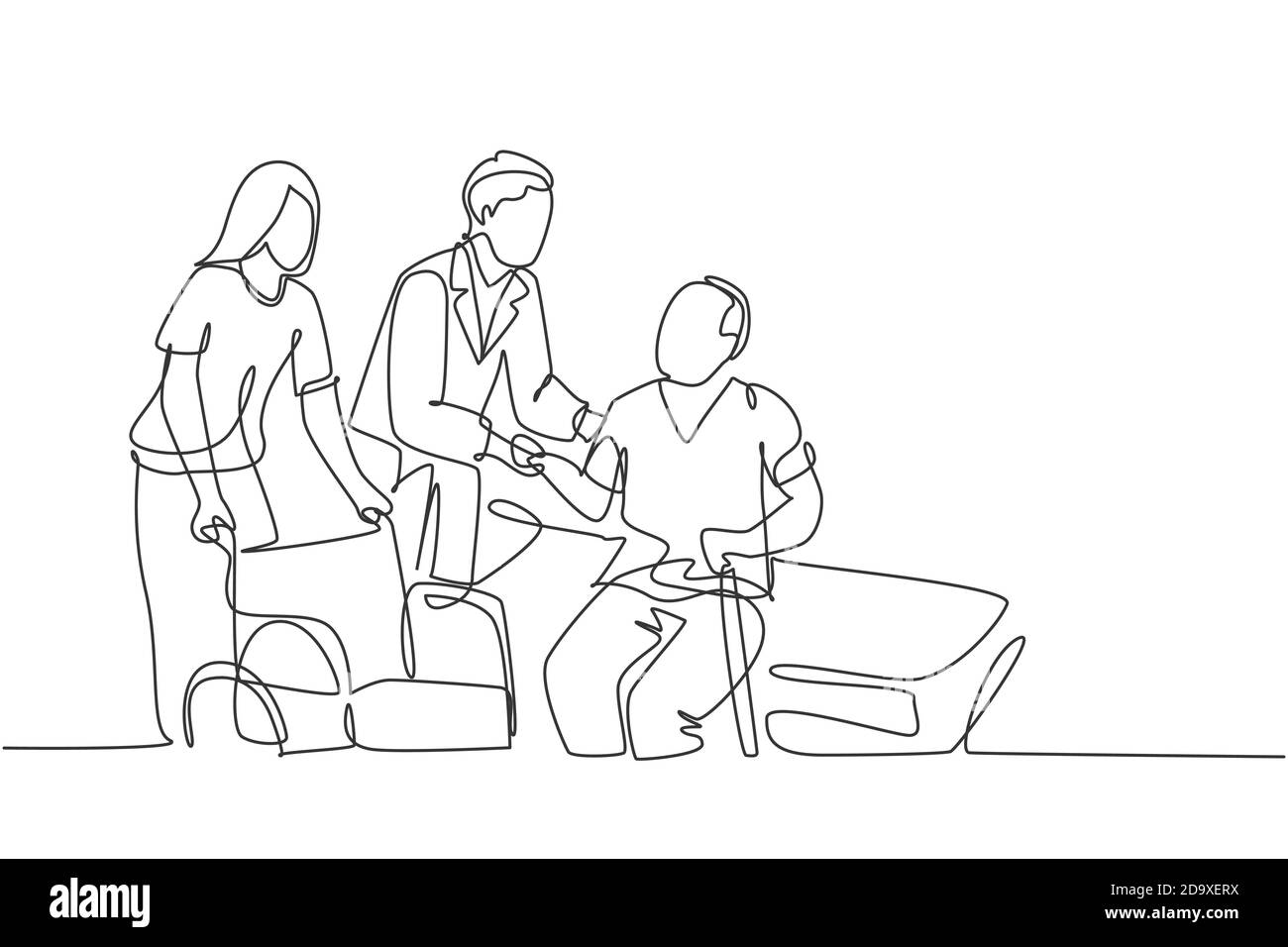 Hospital bed man old woman Stock Vector Images Alamy