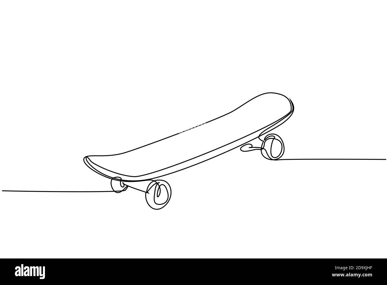 Single continuous line drawing old retro skateboard on street road. Trendy  hipster extreme classic sport concept one line draw design graphic vector  Stock Vector Image & Art - Alamy