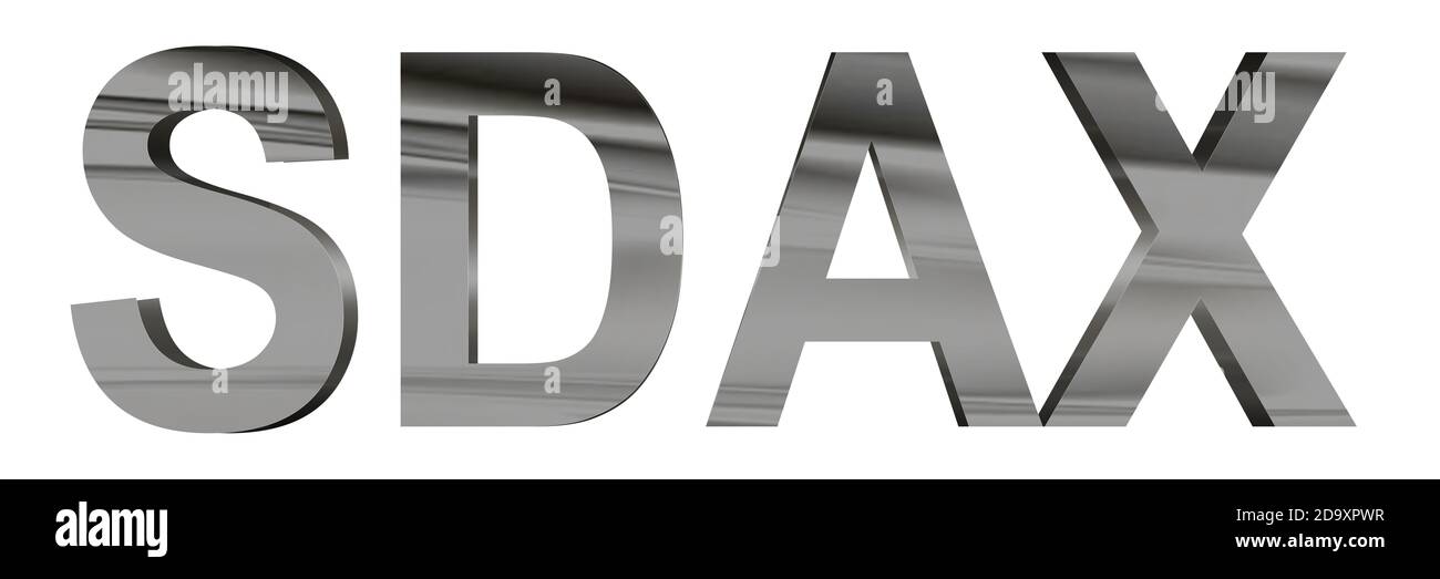3D German SDax chrome isolated on white Stock Photo - Alamy