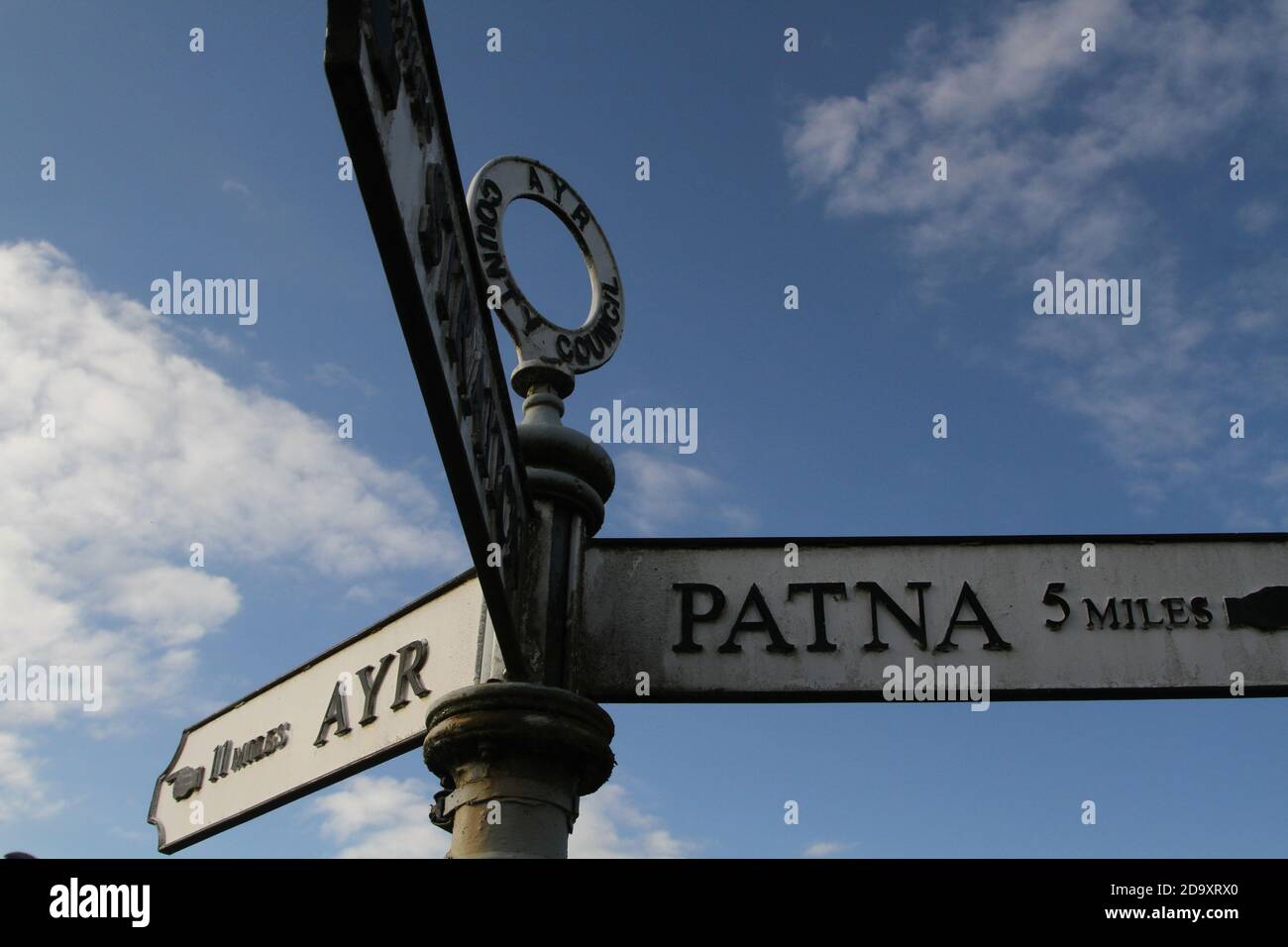 Scotland Ayrshire Kirkmichael Road sign Stock Photo Alamy