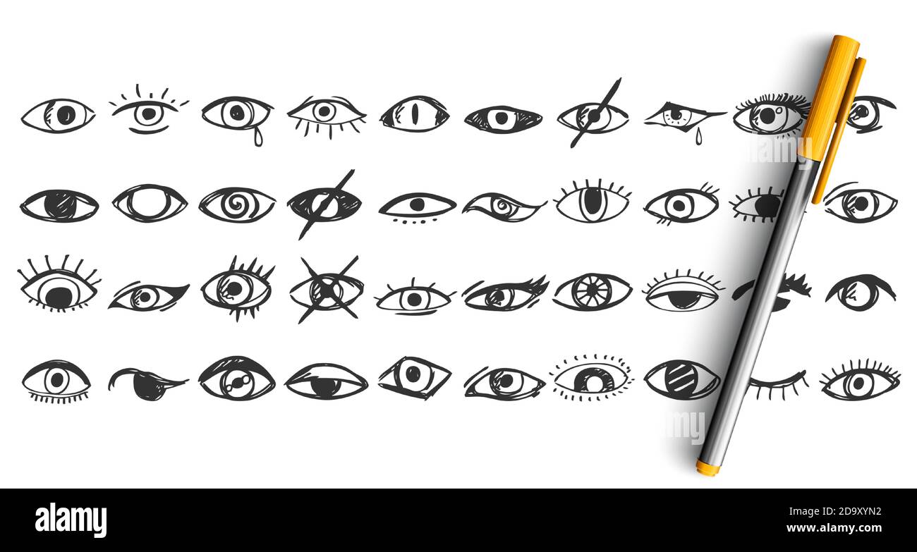 Eyes doodle set Stock Vector Image & Art Alamy