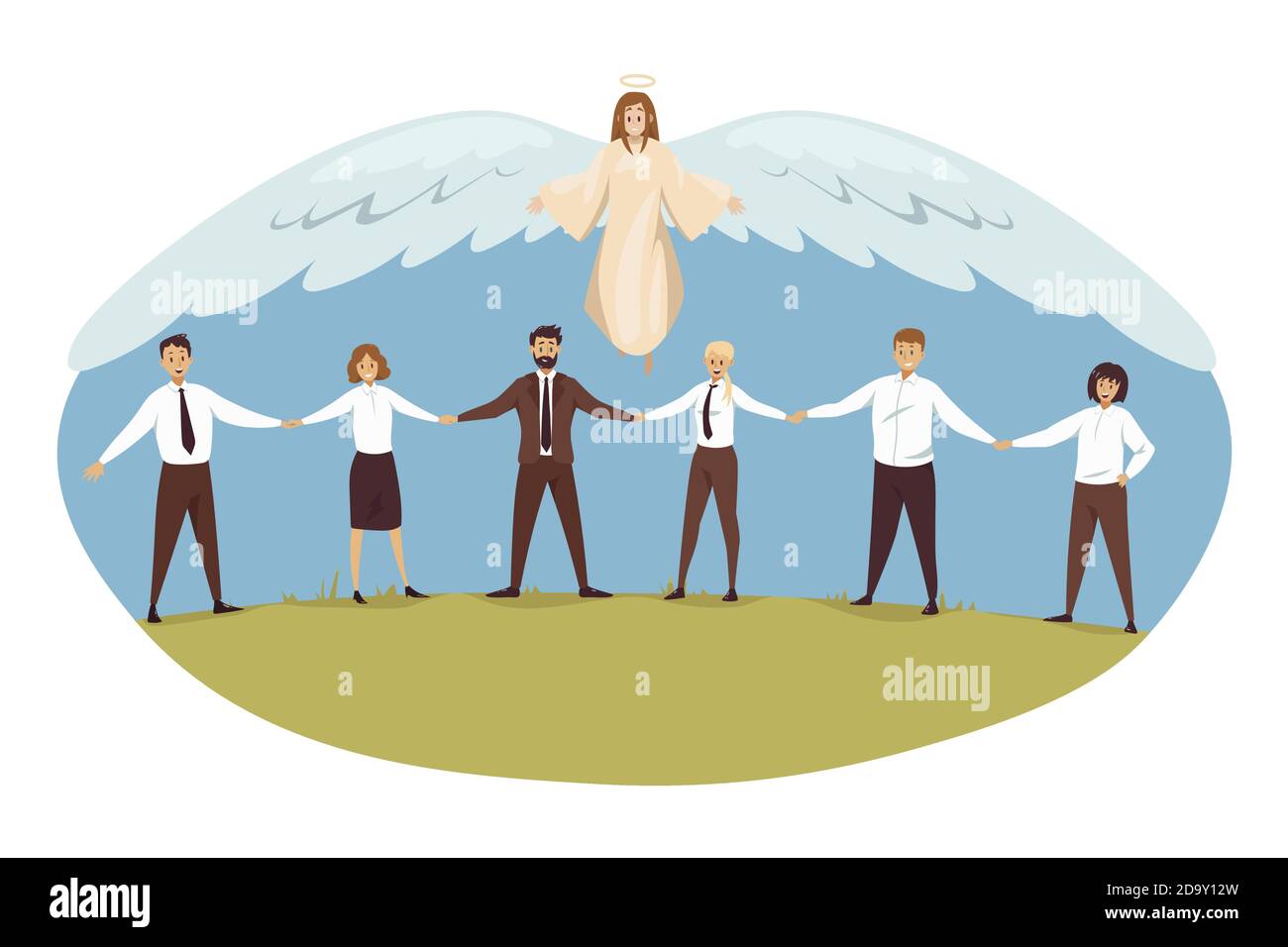 Protection, support, teamwork, business, religion, christianity concept