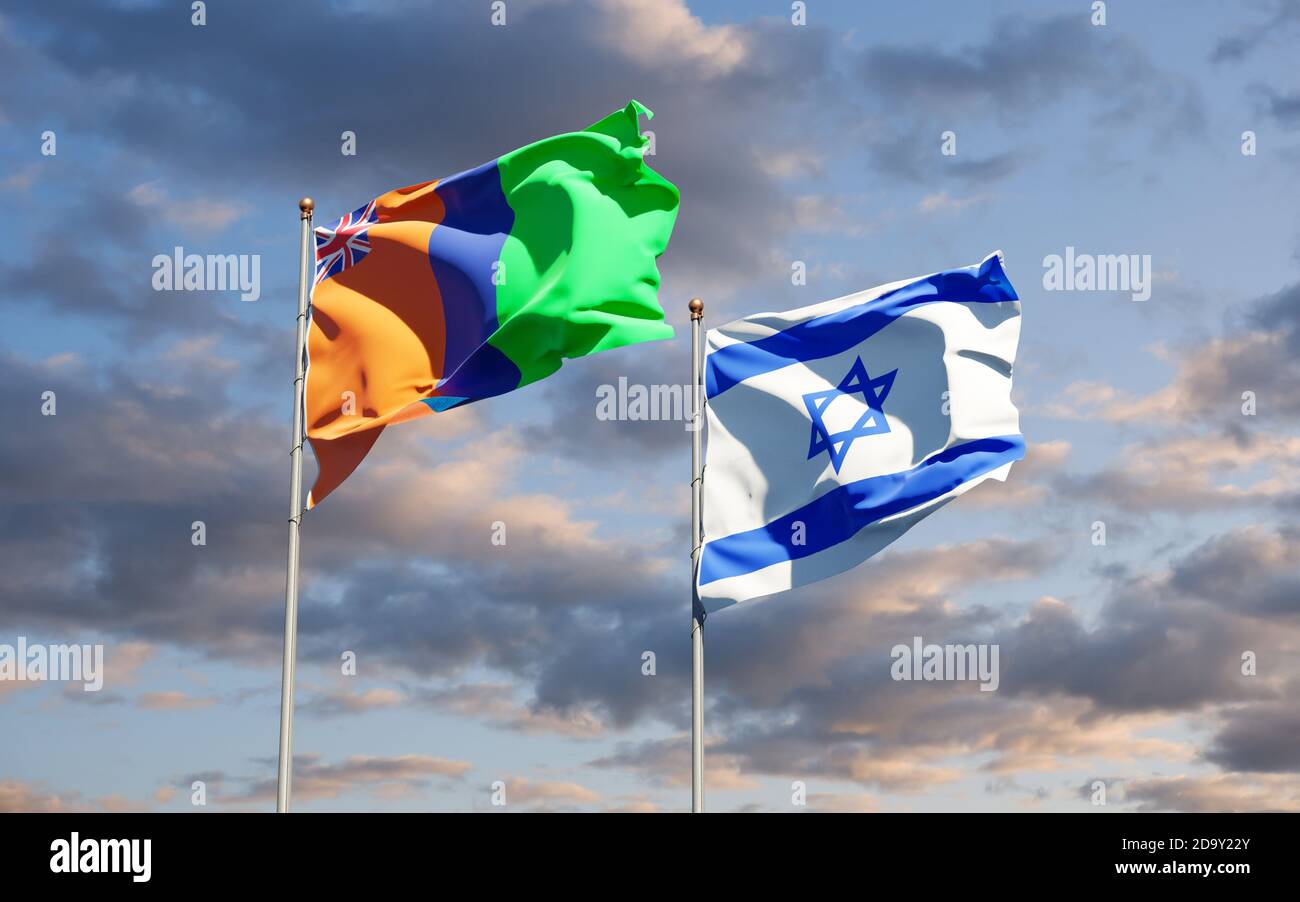 Beautiful national state flags of Sultanate of M'Simbati and Israel ...