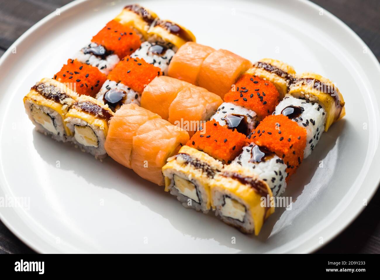 Close up view sushi rolls hi-res stock photography and images - Alamy