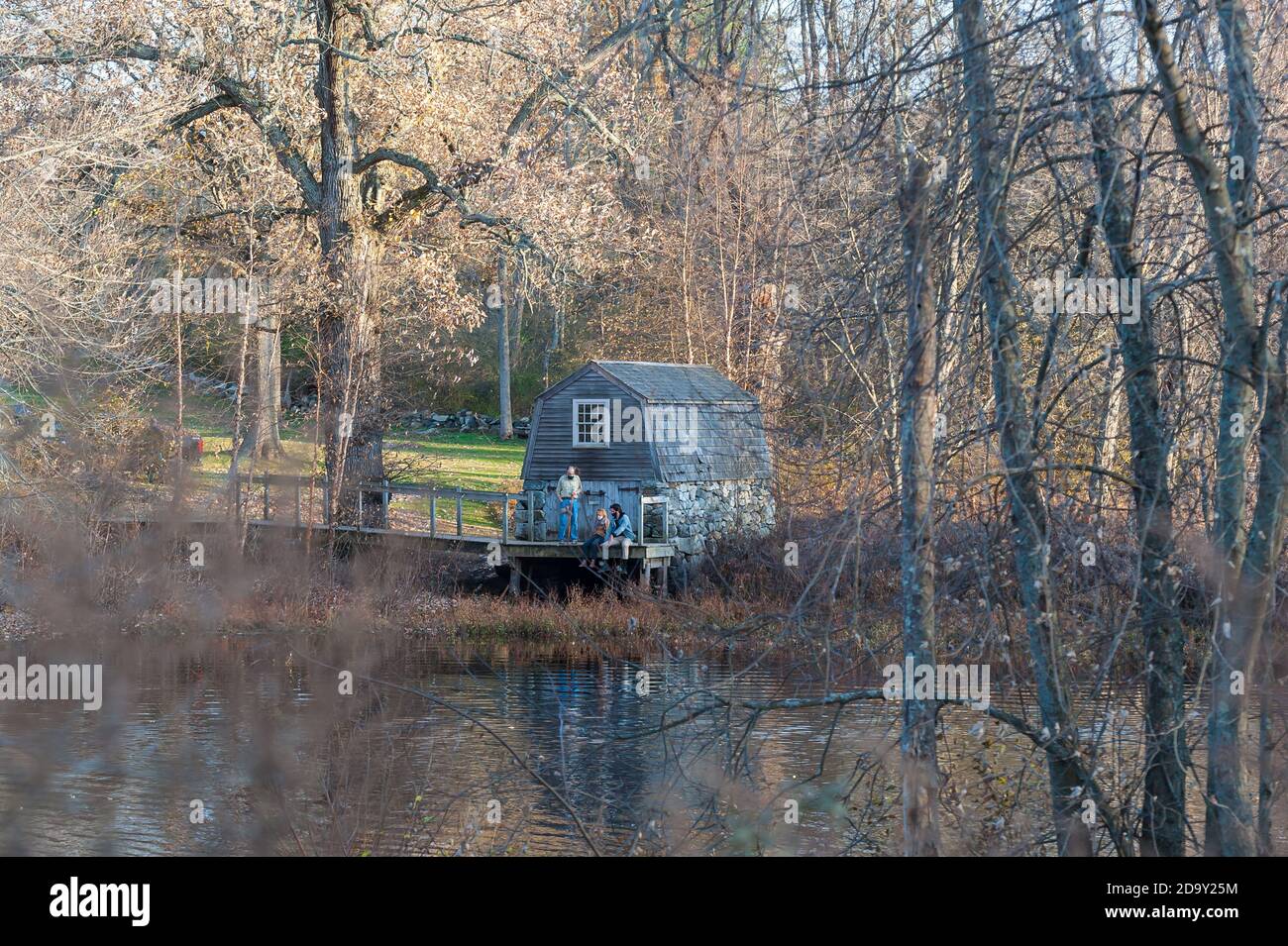 Old Manse Boathouse near the Old North Bridge in Concord, Massachusetts Stock Photo