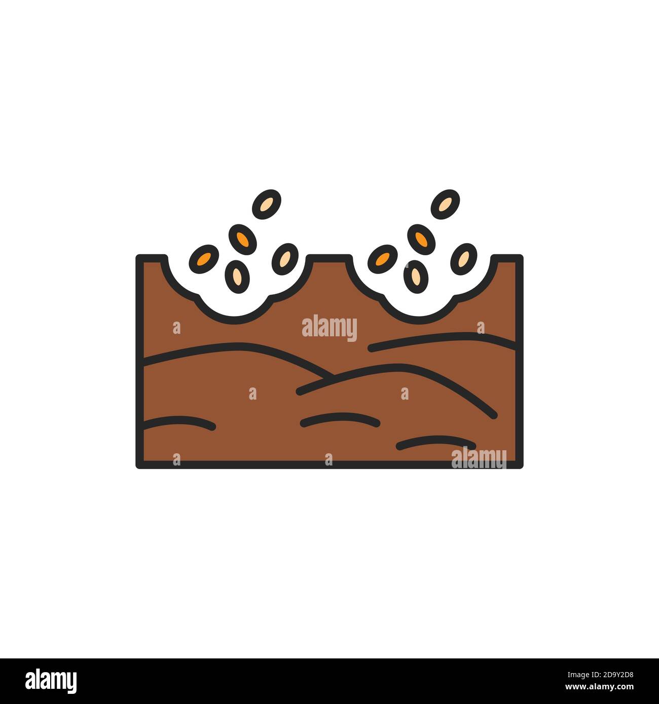 Planting seeds color line icon. Pictogram for web page, mobile app ...