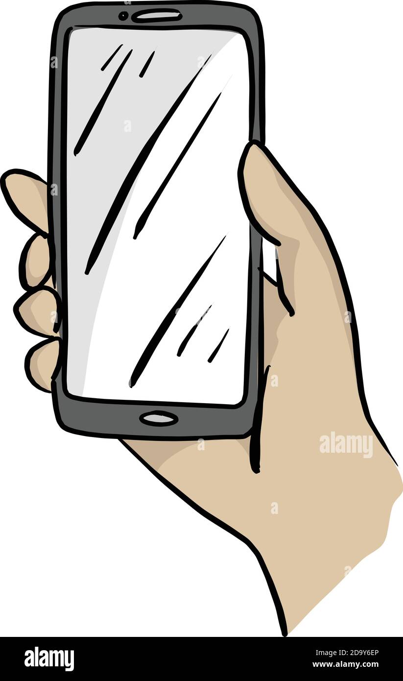A line drawing illustration of a hand holding a  Stock Illustration  65765599  PIXTA
