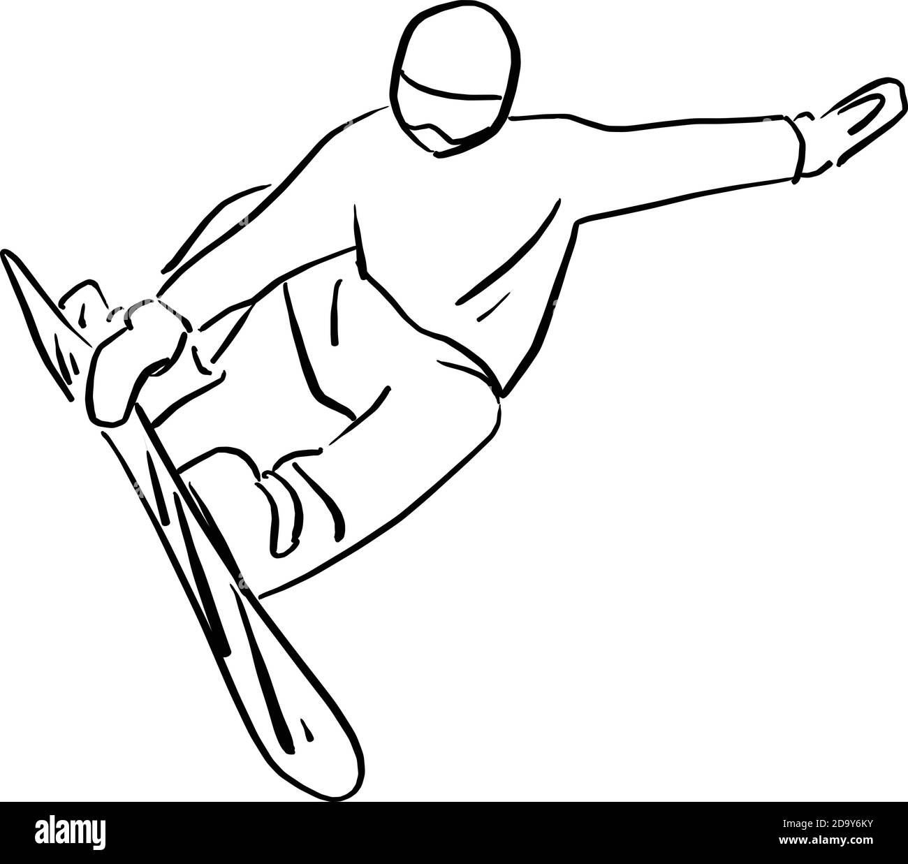 Snowboarding Freestyle Speed Line Drawing Sketch, Hand drawn Vector Outline  Artwork Stock Vector Image & Art - Alamy