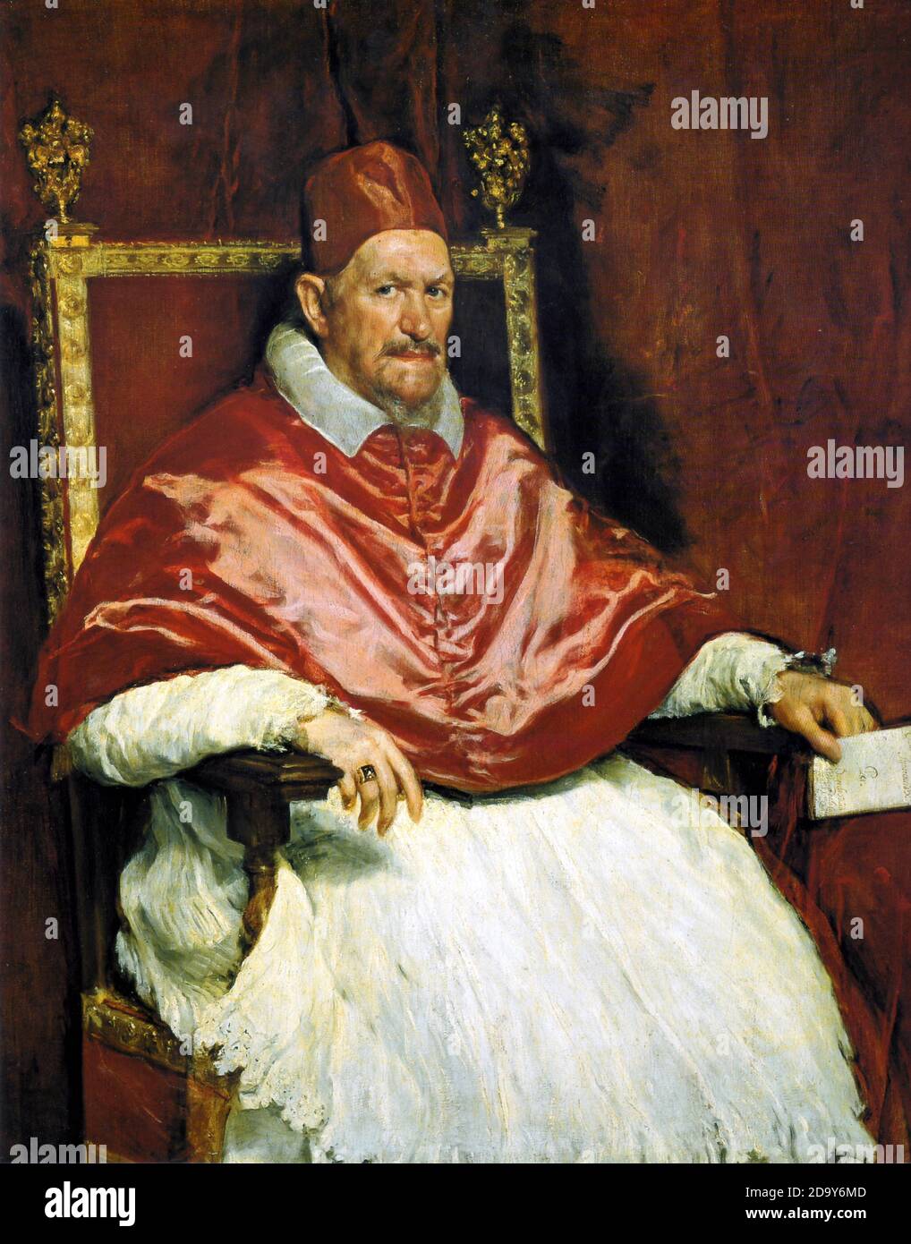 Title: Portrait of Pope Innocent X Creator: Diego Rodriguez de Silva y Velazquez Date: 1650 Medium: Oil on canvas Dimension: 141 x 119 cm Location: Galleria Doria Pamphilj, Rome Stock Photo