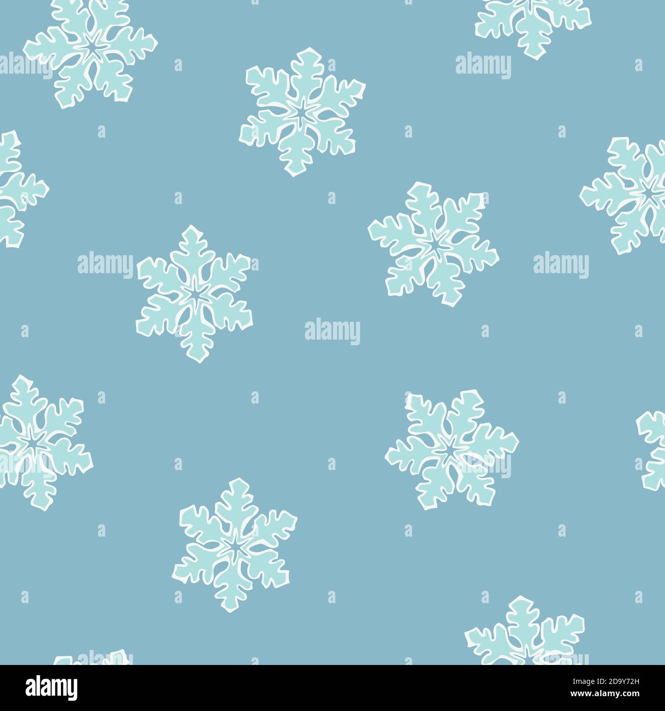 Vector seamless pattern of snowflakes isolated on a blue background ...