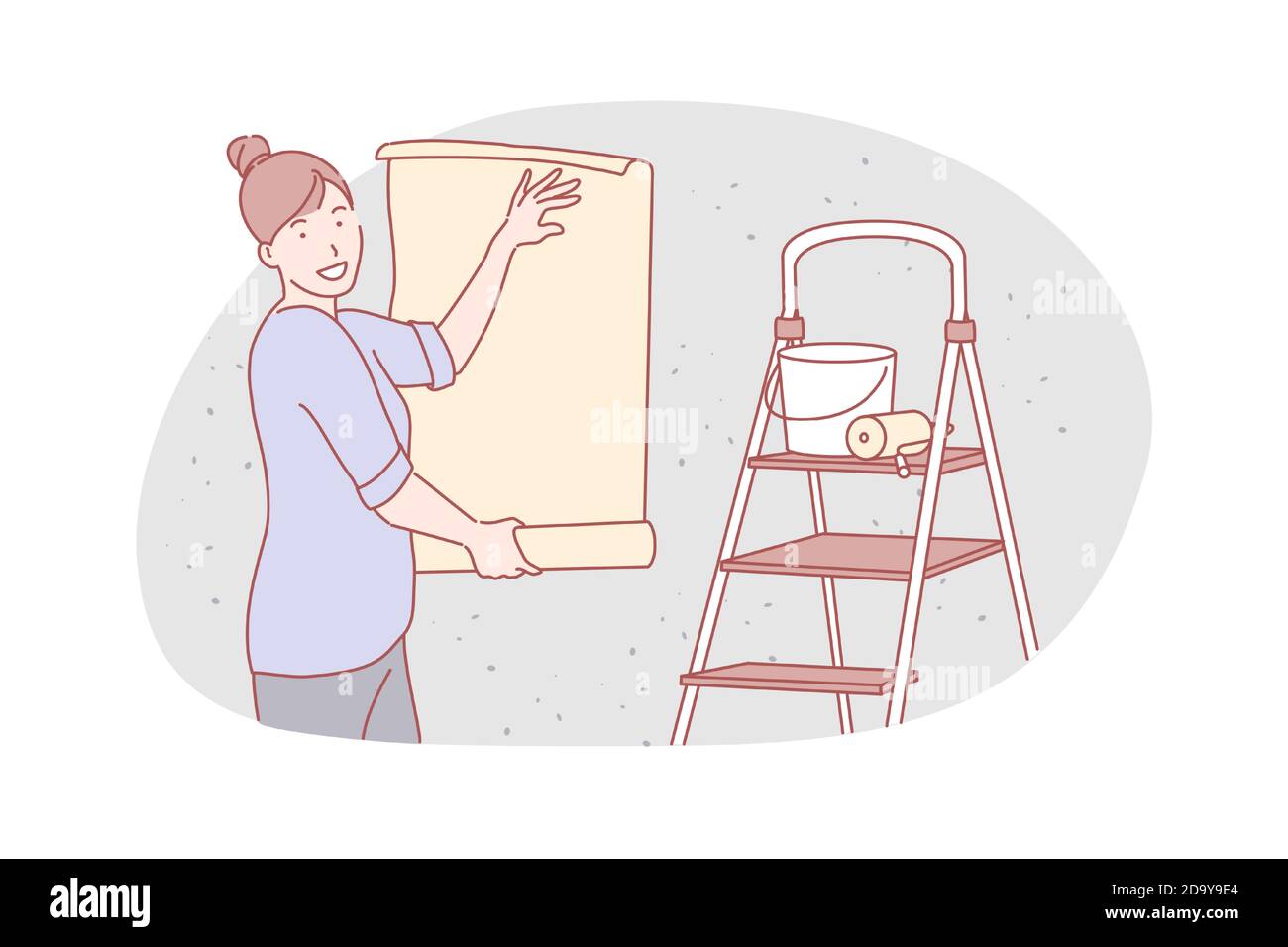 Repairing flat, service, wallpapering concept Stock Vector Image & Art Alamy