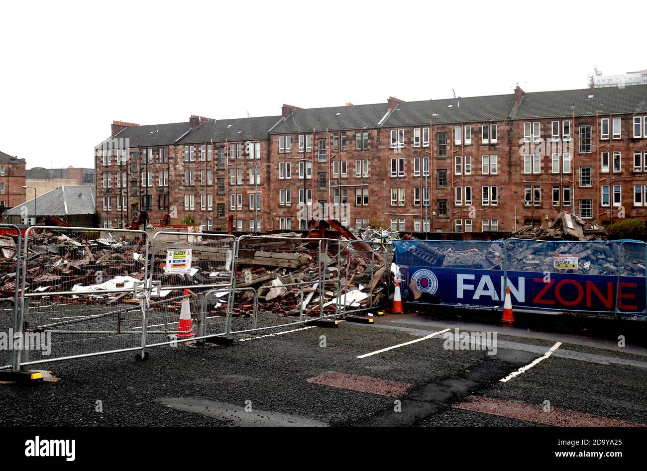 A general view of the Fan Zone at the stadium which has been demolished