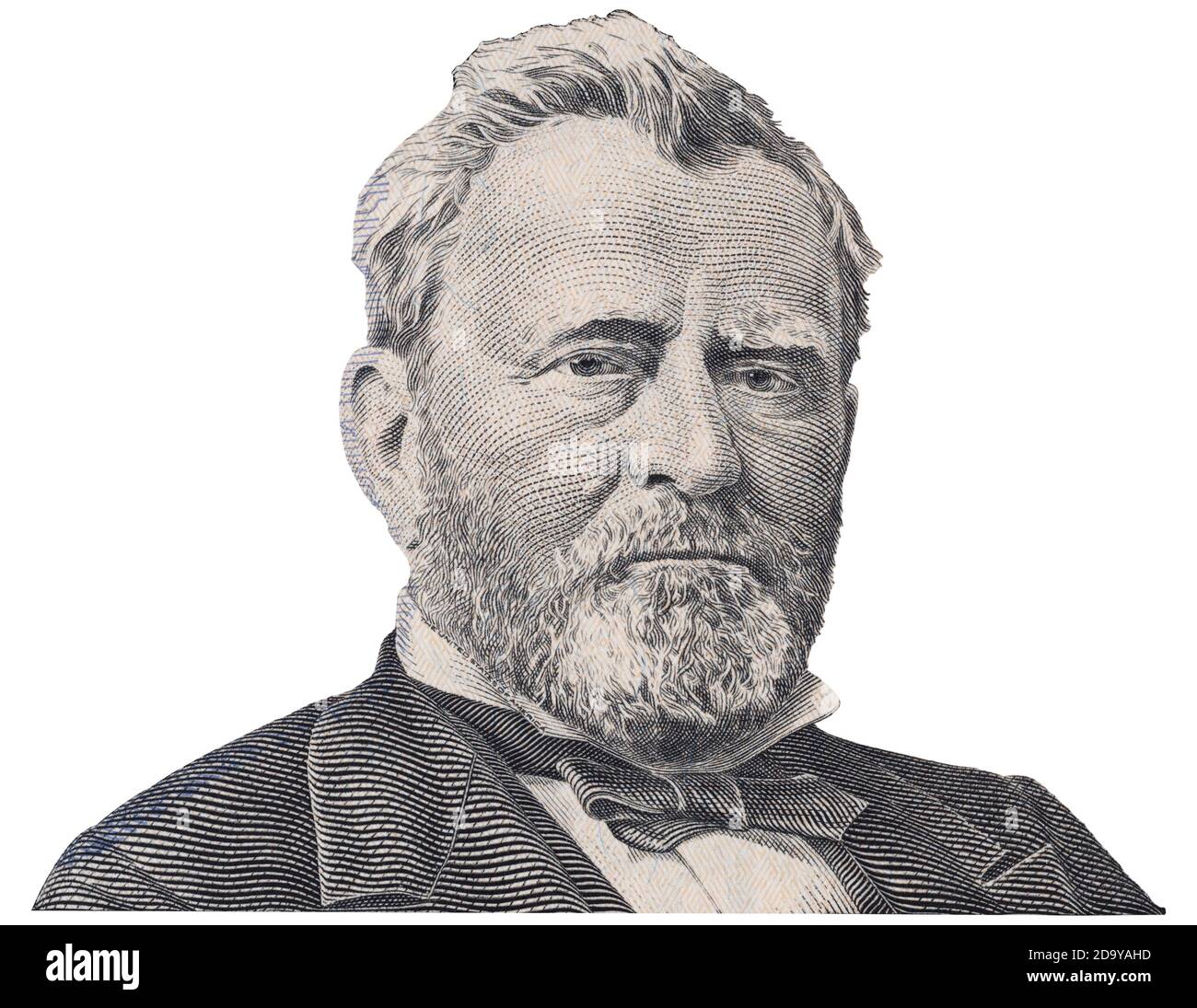Ulysses grant us president face on fifty dollar bill macro 