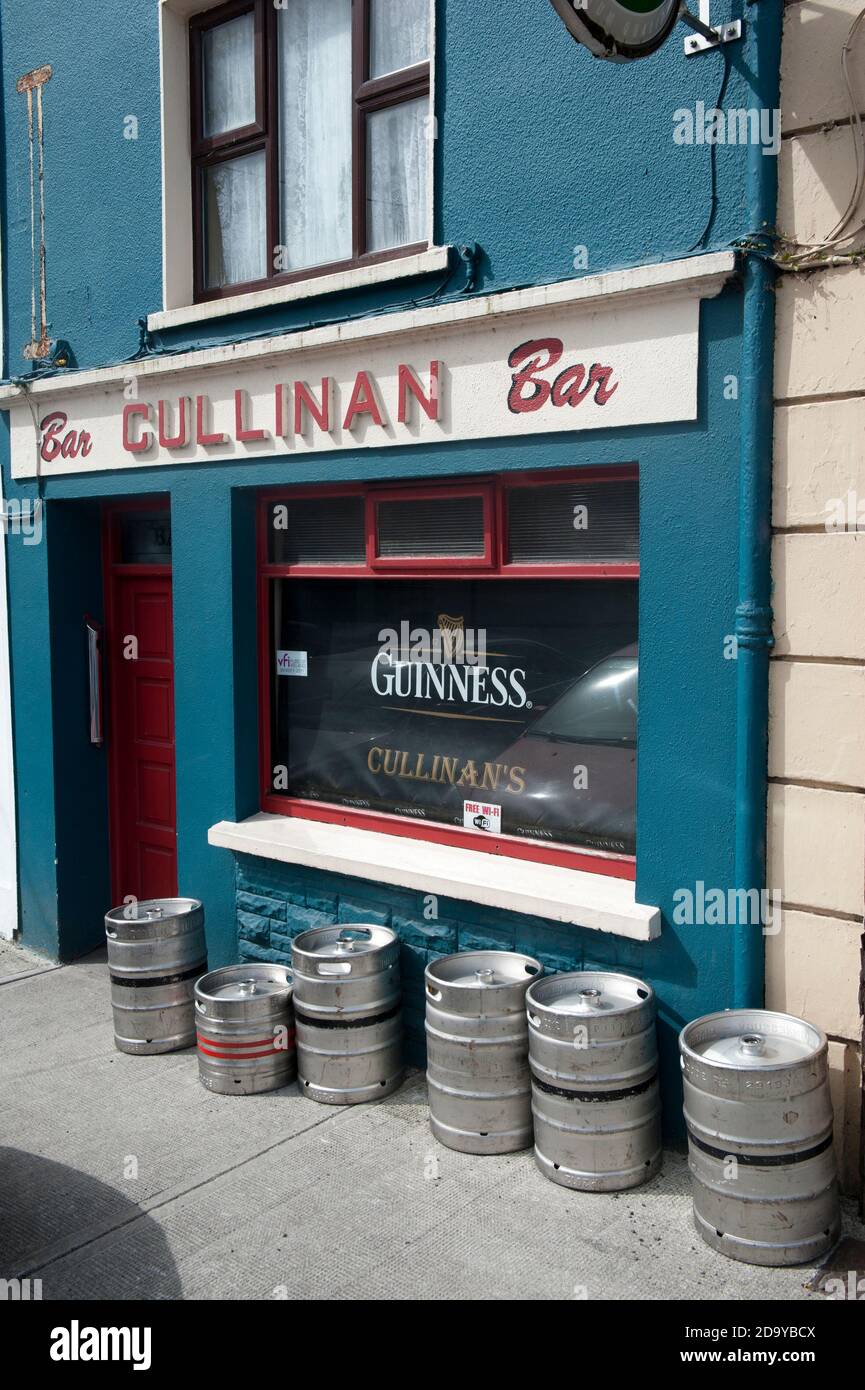 Beer kegs outside Cullinan's Bar, Ennistymon, County Clare, Republic of