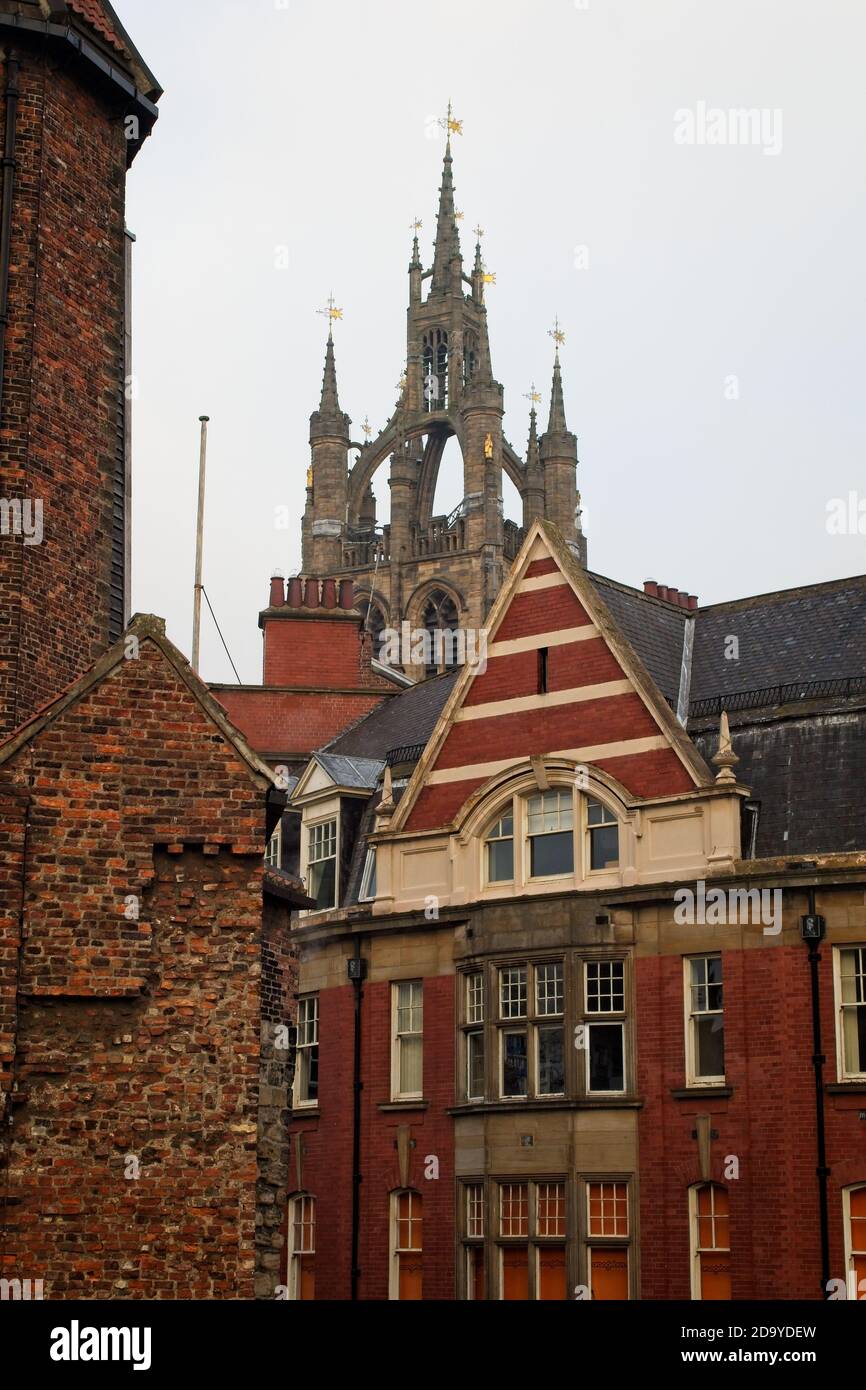 The tower of The Cathedral Church of St. Nicholas stands