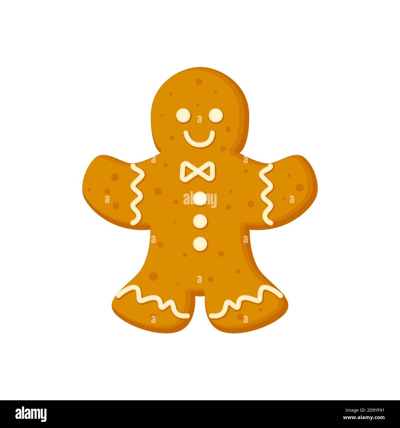 Gingerbread man traditional Christmas cookie with icing vector illustration Stock Vector
