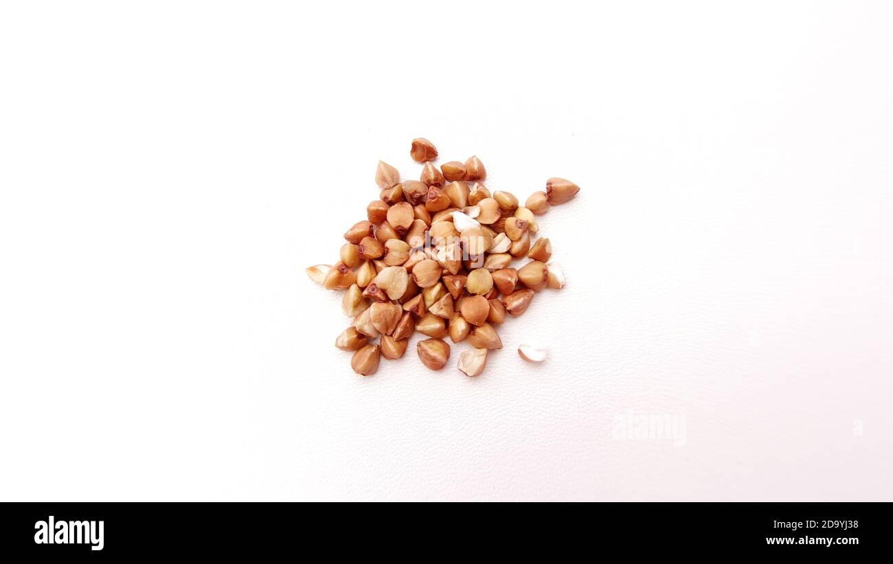 Buckwheat with fish-eye effect, buckwheat pattern Stock Photo