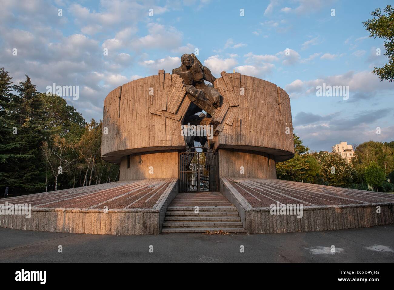 Burgas, Bulgaria, September 25th 2020 The Pantheon Monument at the Sea Garden of Burgas. The memorial monument commemorates those that died during WW2 Stock Photo