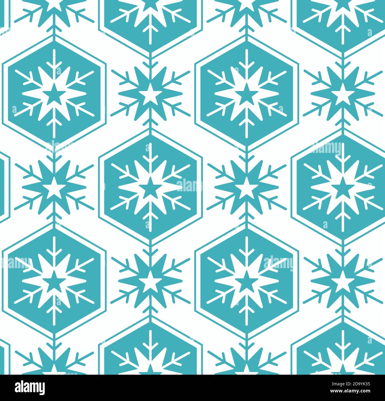 Snowflake blue seamless pattern for card, fabric, textile, cloth. Vector illustration. Stock Vector