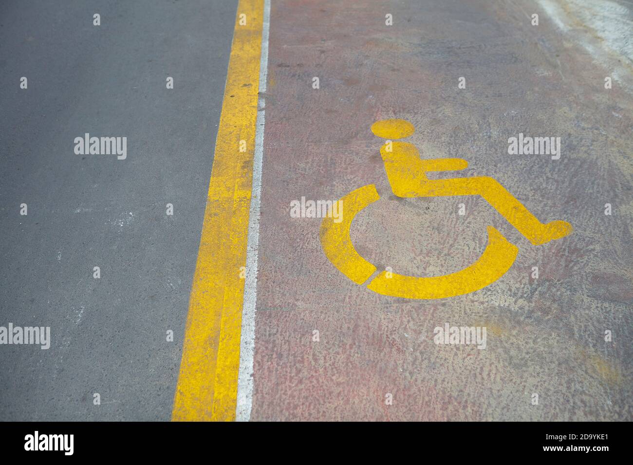 disability logo on the road Stock Photo