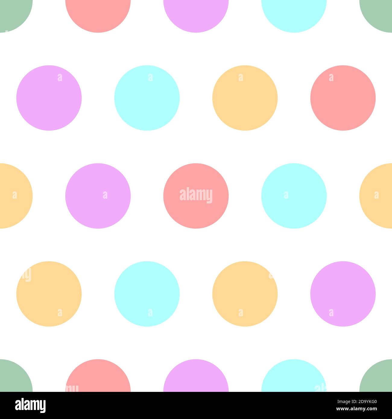 Polka dot seamless simple pattern with colore circles Stock Vector
