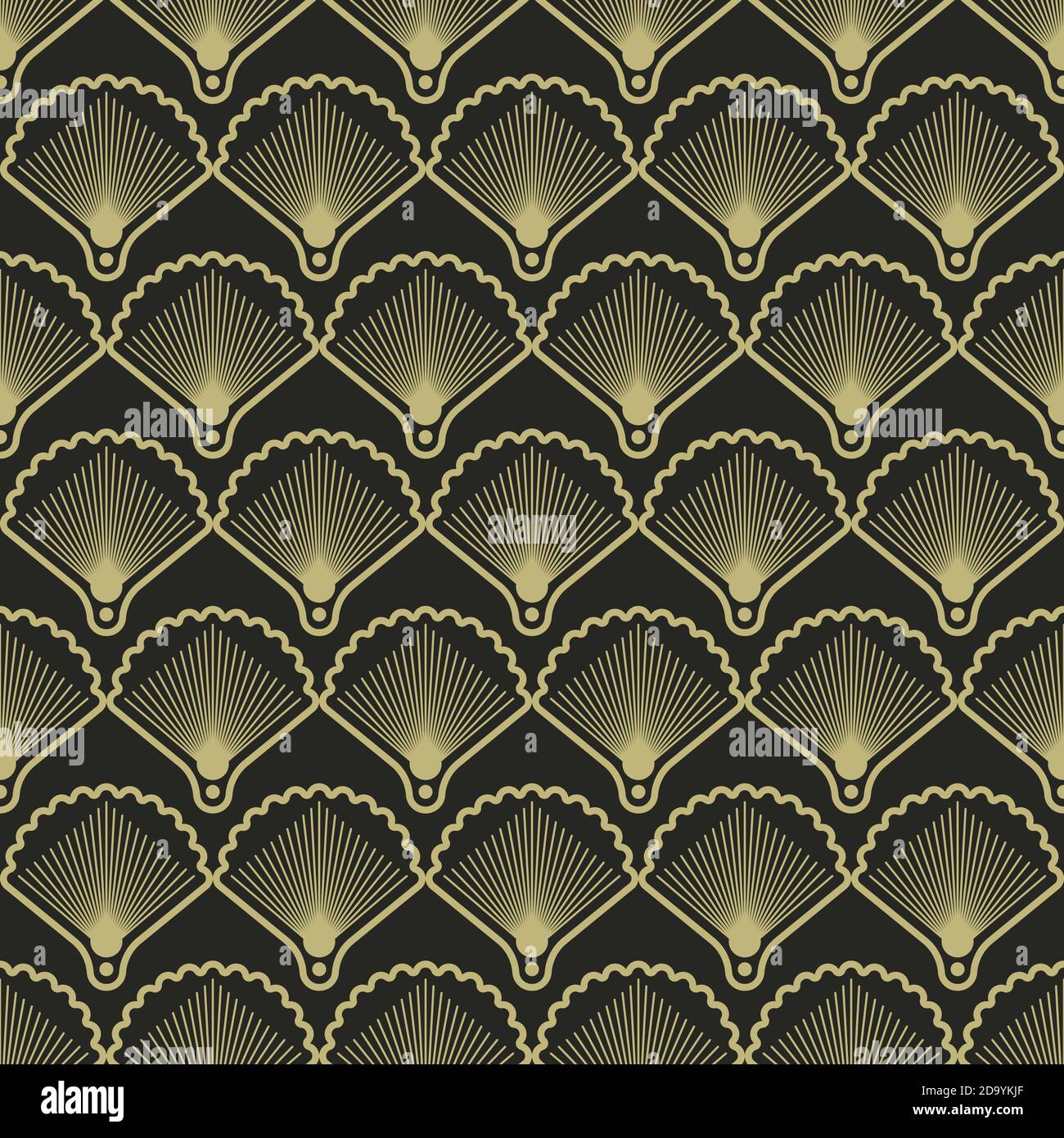 Elegant seamless pattern in art deco style. Background with shells for  wallpaper Stock Vector Image & Art - Alamy