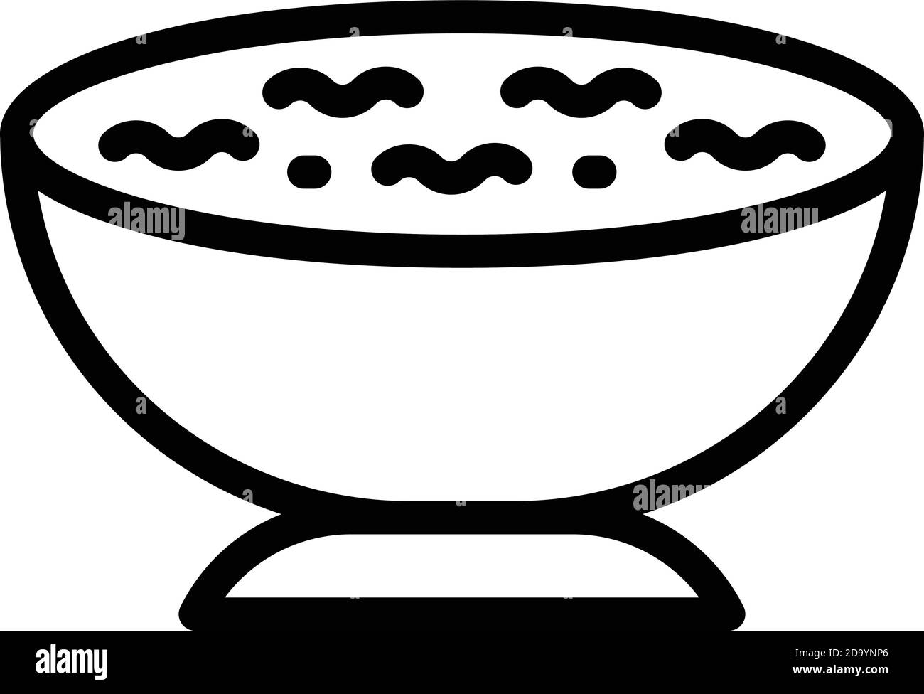 Soup bowl icon. Outline soup bowl vector icon for web design isolated