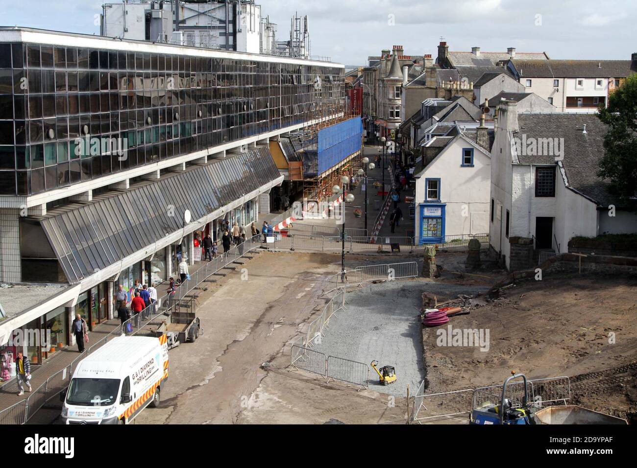 Irvine , Ayrshire, Scotland, UK. View of refurbishment of Bridgegate