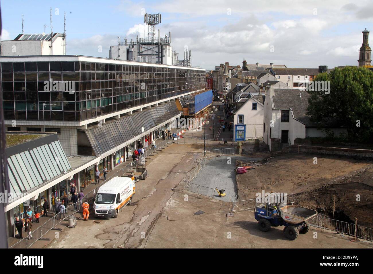 Irvine , Ayrshire, Scotland, UK. View of refurbishment of Bridgegate