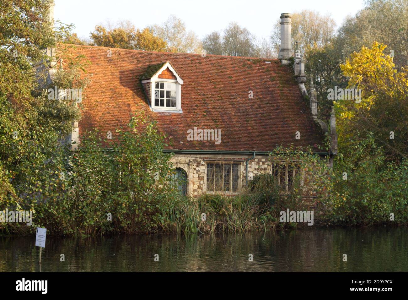 Bourne Mill, Colchester, Essex, a former water mill now owned by the National Trust. Stock Photo