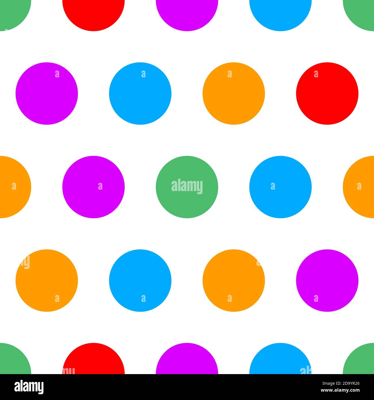 Polka dot seamless simple pattern with colore circles Stock Vector
