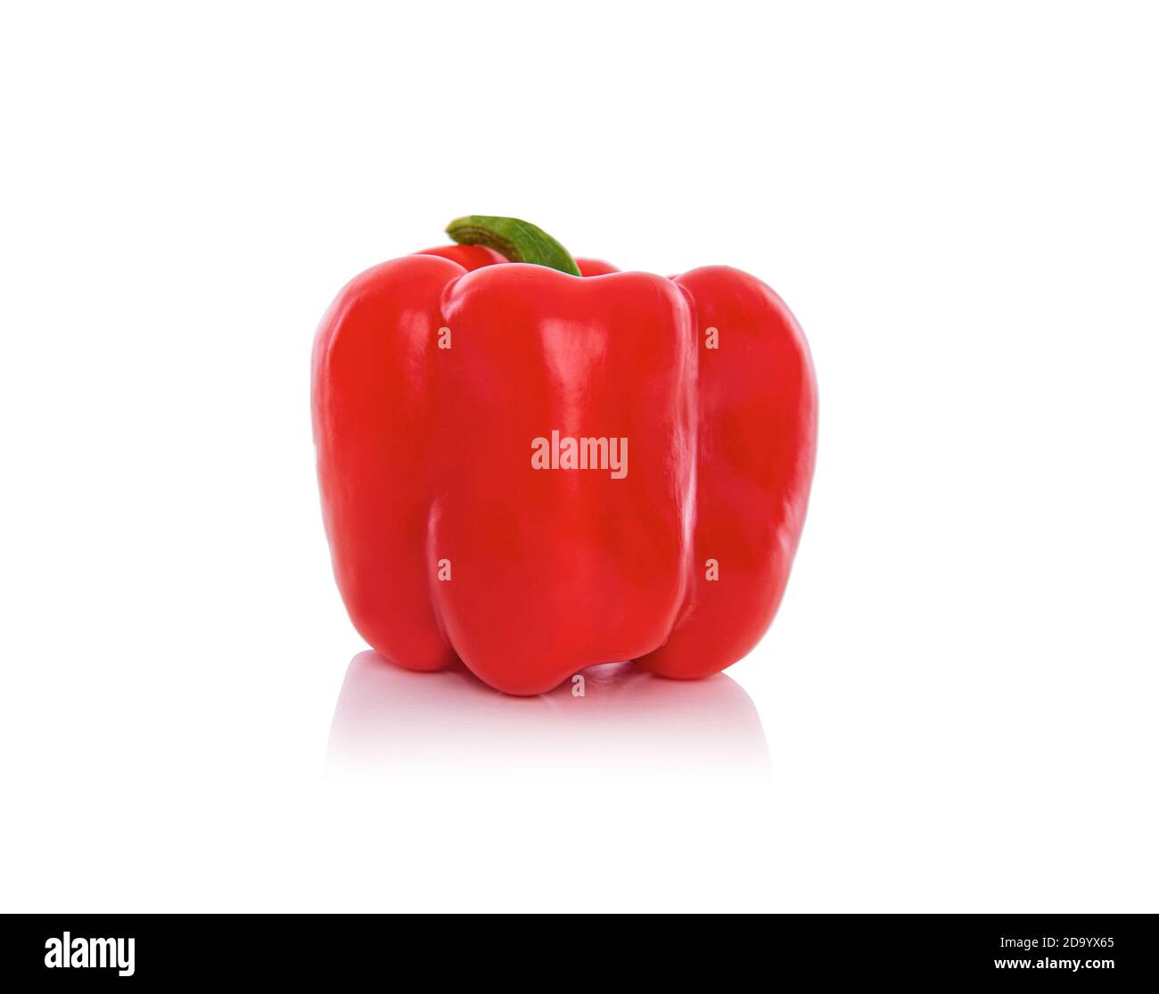 Red bell pepper isolated on white background Stock Photo - Alamy