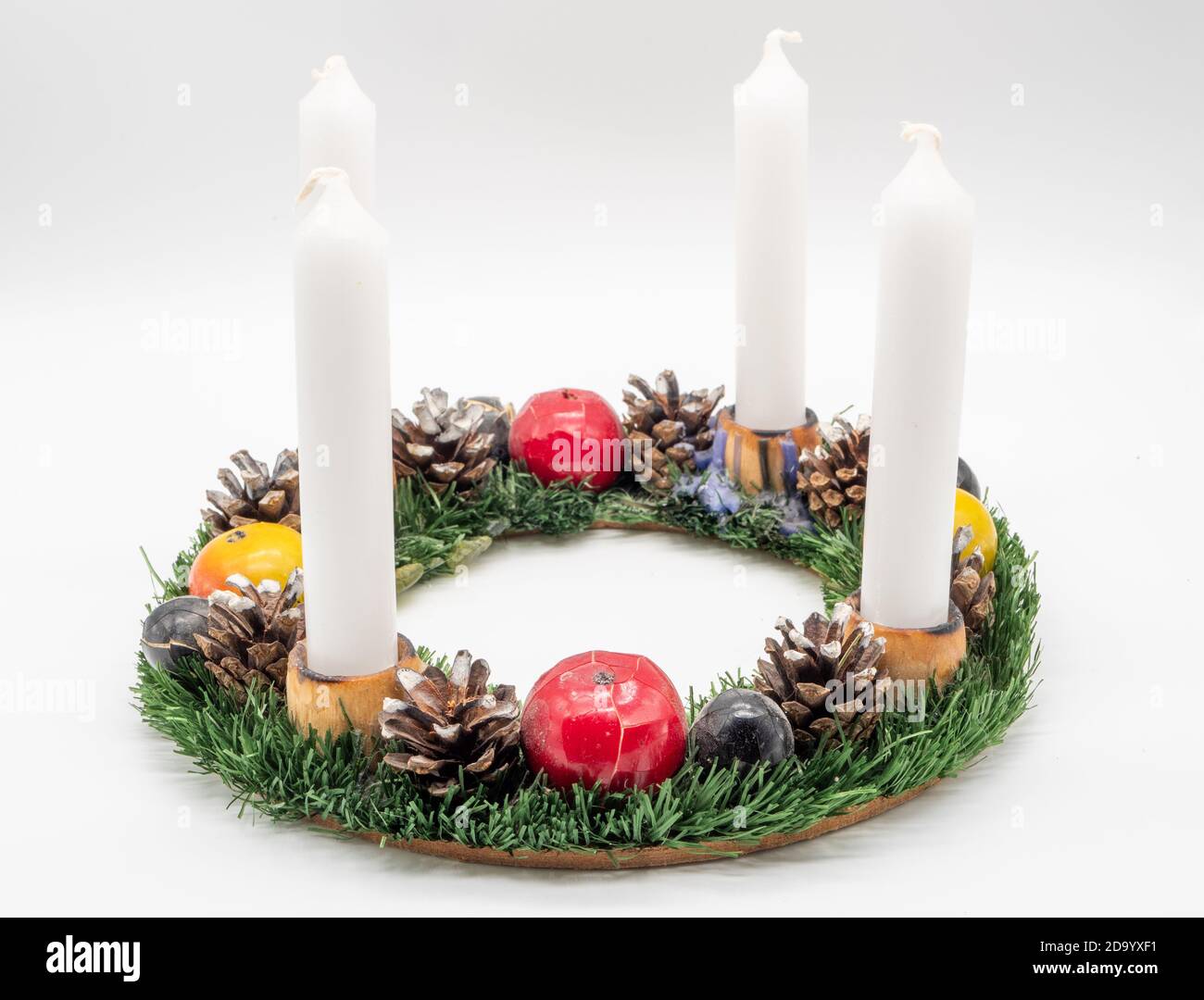Christmas wreath isolated on white background Stock Photo - Alamy