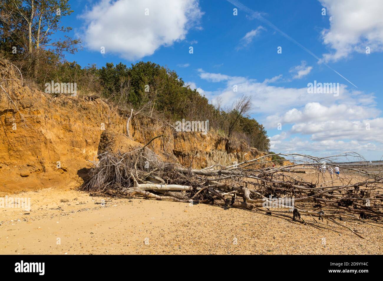 Coastal erosion by higher sea levels and storms Stock Photo
