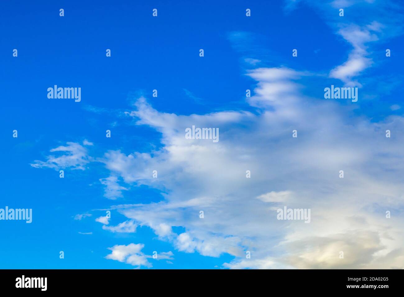 Blue sky with white clouds, natural background Stock Photo