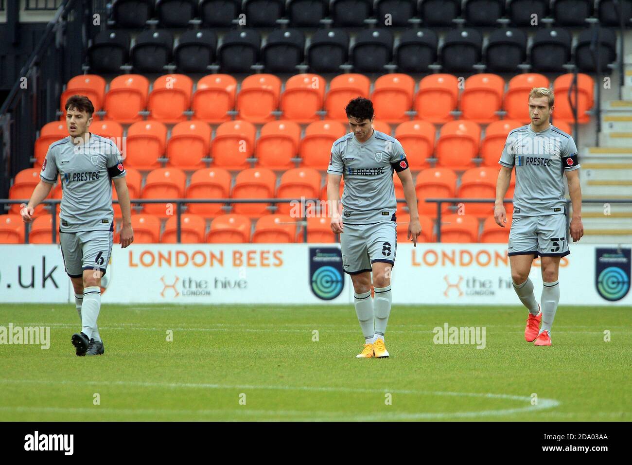 Kieran Wallace Of Burton Albion L Joe Powell Of Burton Albion M And Sam Hughes Of Burton Albion R Are Dejected After Wesley Fonguck Of Barnet Scores His Teams First Goal The Kieran Wallace Of Burton Albion L Joe Powell Of Burton Albion M And Sam Hughes Of Burton Albion R Are Dejected After Wesley Fonguck Of Barnet Scores His Teams First Goal The