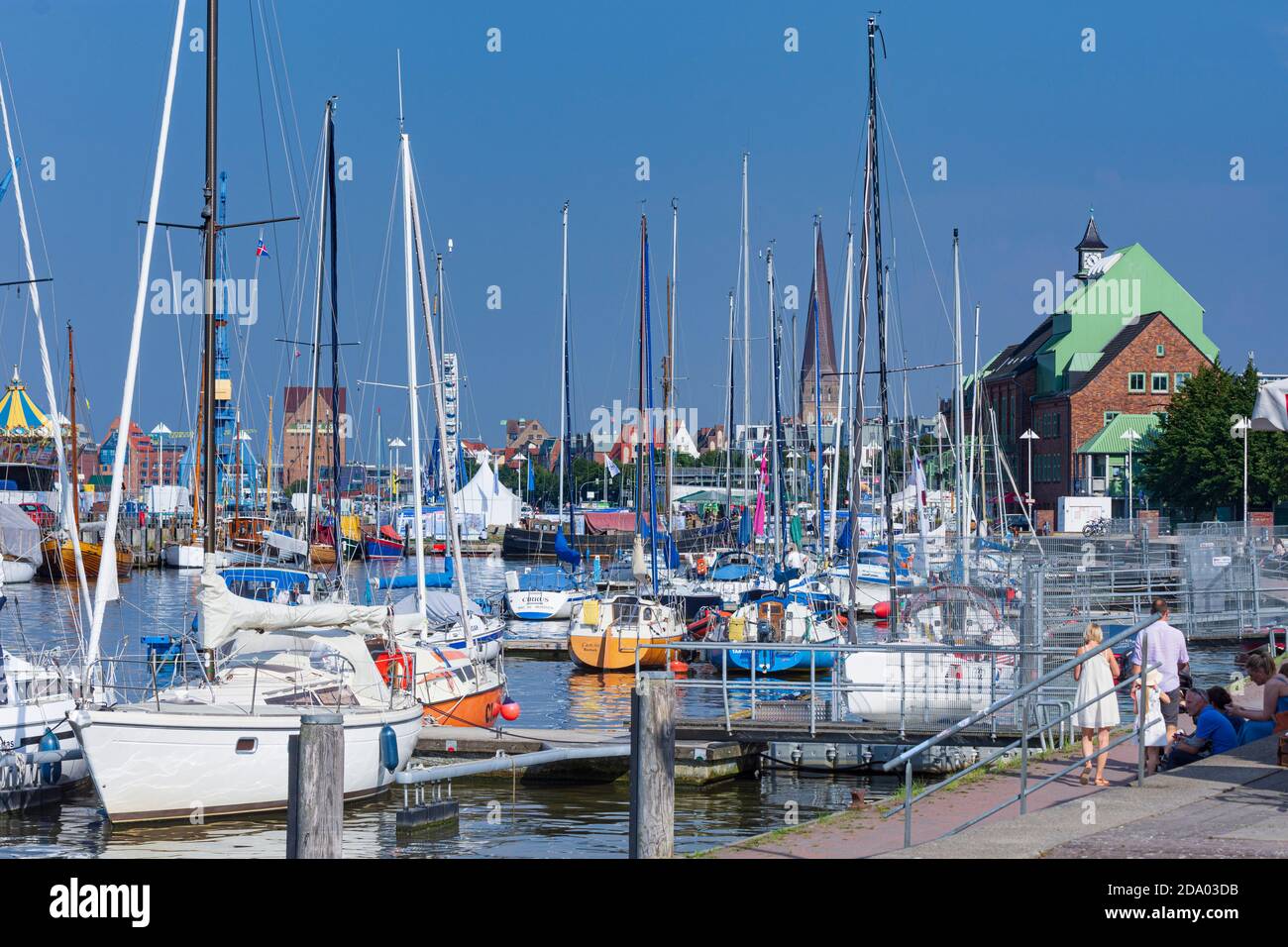 Rostock: port Stadthafen, sailships, Ostsee (Baltic Sea), Mecklenburg-Vorpommern, Germany Stock Photo