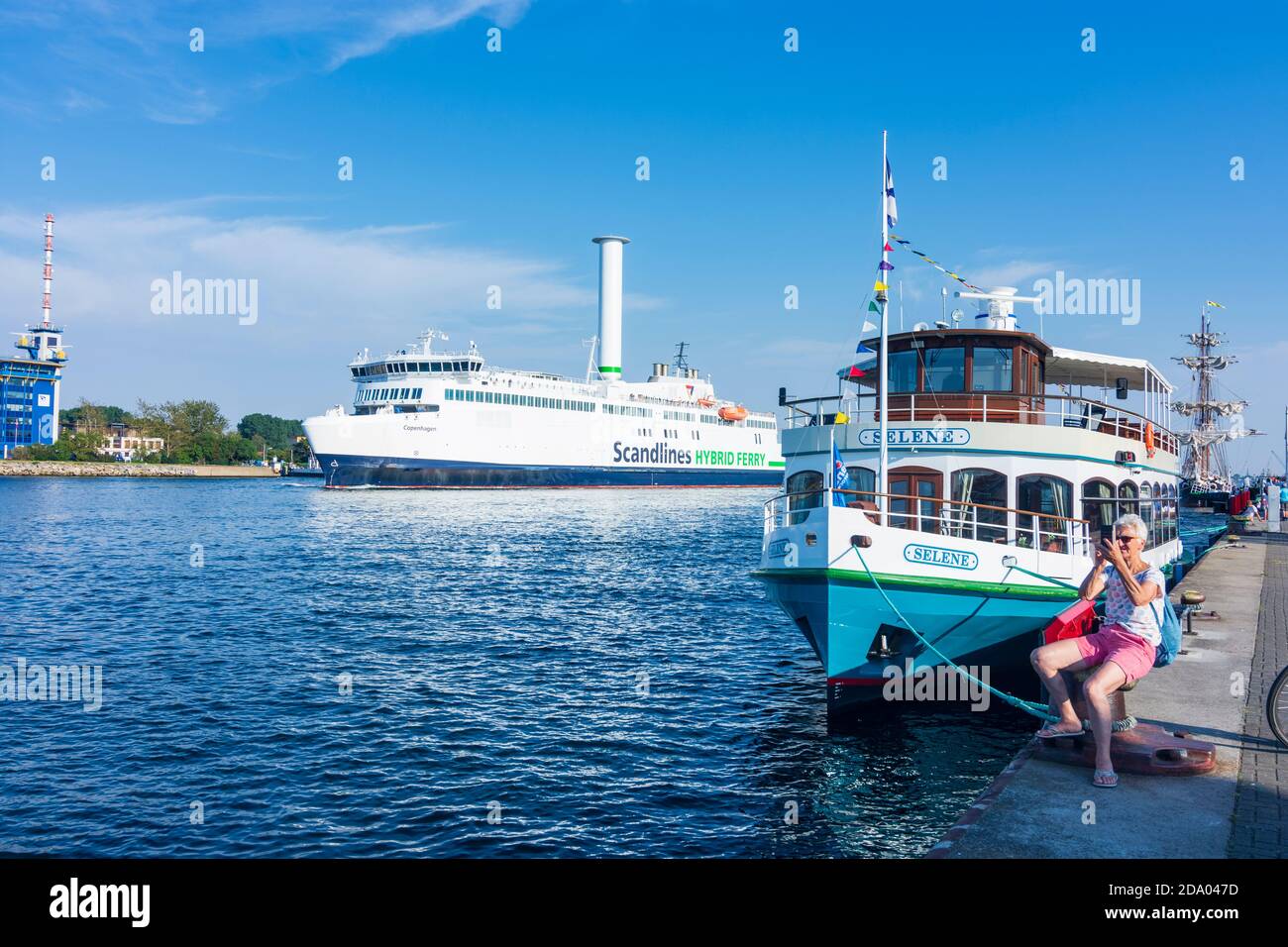 Rostock Scandlines ferry "Copenhagen", rotor ship with Flettner rotor