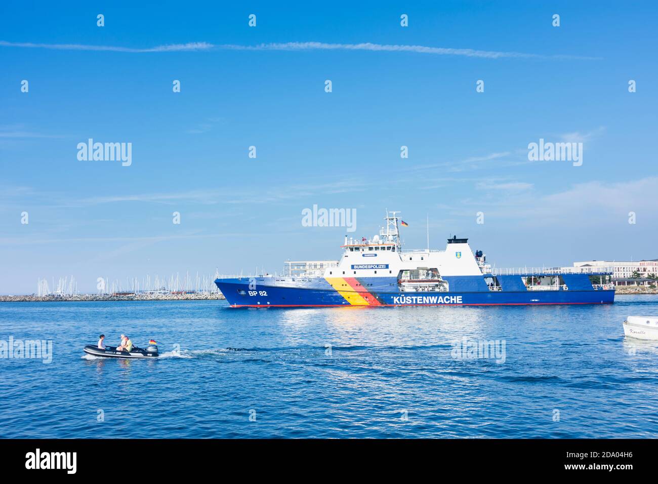Rostock: ship 'Bamberg' of Küstenwache (German Federal Coast Guard), district Warnemünde, Ostsee (Baltic Sea), Mecklenburg-Vorpommern, Germany Stock Photo