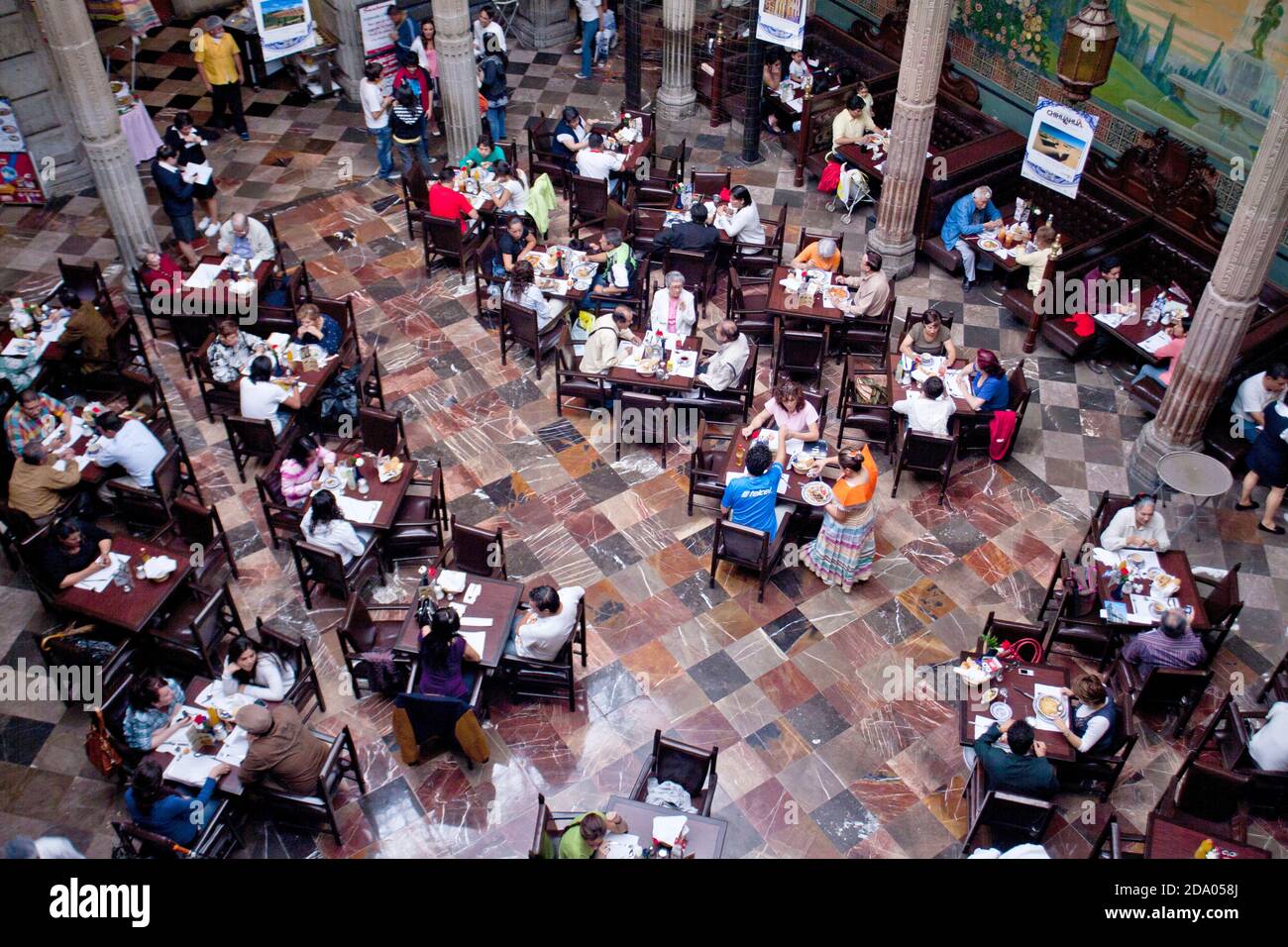 Overhead view of Sanborns restaurant in Casa de los Azulejos, Mexico City, Mexico Stock Photo
