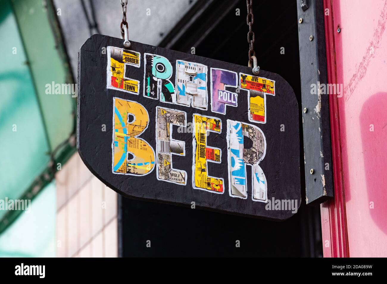 Craft Beer sign, Glasgow, Scotland, UK Stock Photo