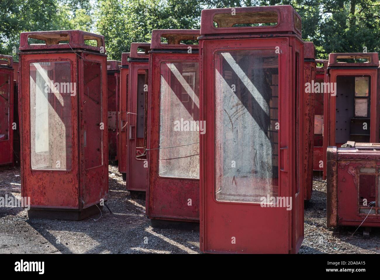 Old red phone boxes Stock Photo Alamy