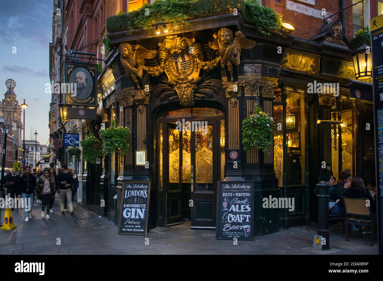 Exterior of The Salisbury Pub in Charing Cross Road in the West End