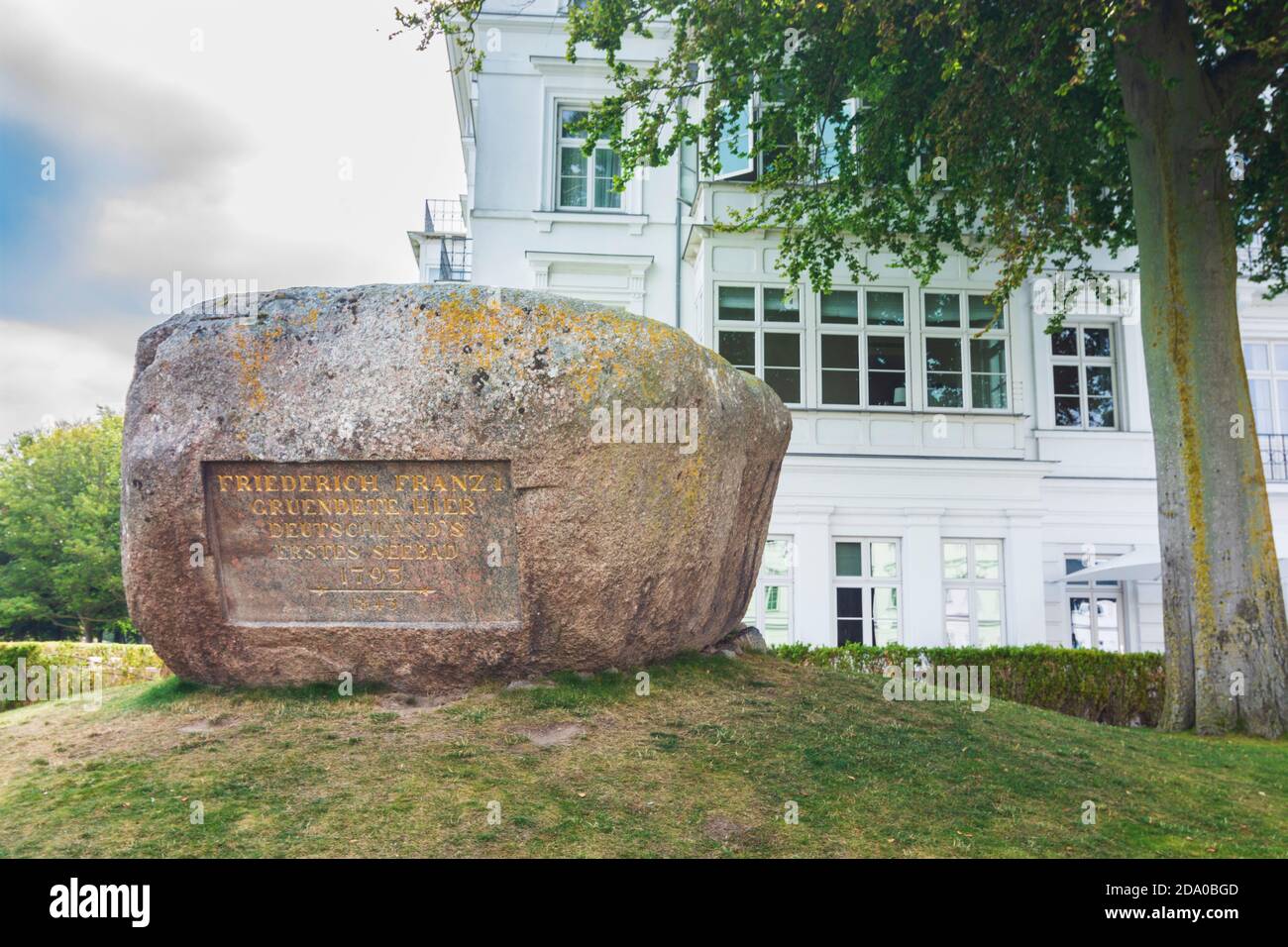 Bad Doberan Heiligendamm The Oldest Seaside Spa In Continental Europe Foundation Memorial Stone Ostsee Baltic Sea Mecklenburg Vorpommern Germa Stock Photo Alamy