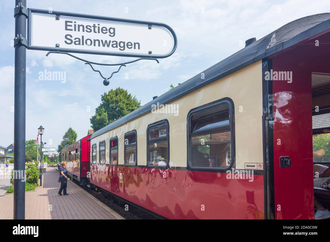 Kühlungsborn: Bäderbahn Molli railway, station Kühlungsborn Ost, Ostsee (Baltic Sea), Mecklenburg-Vorpommern, Germany Stock Photo