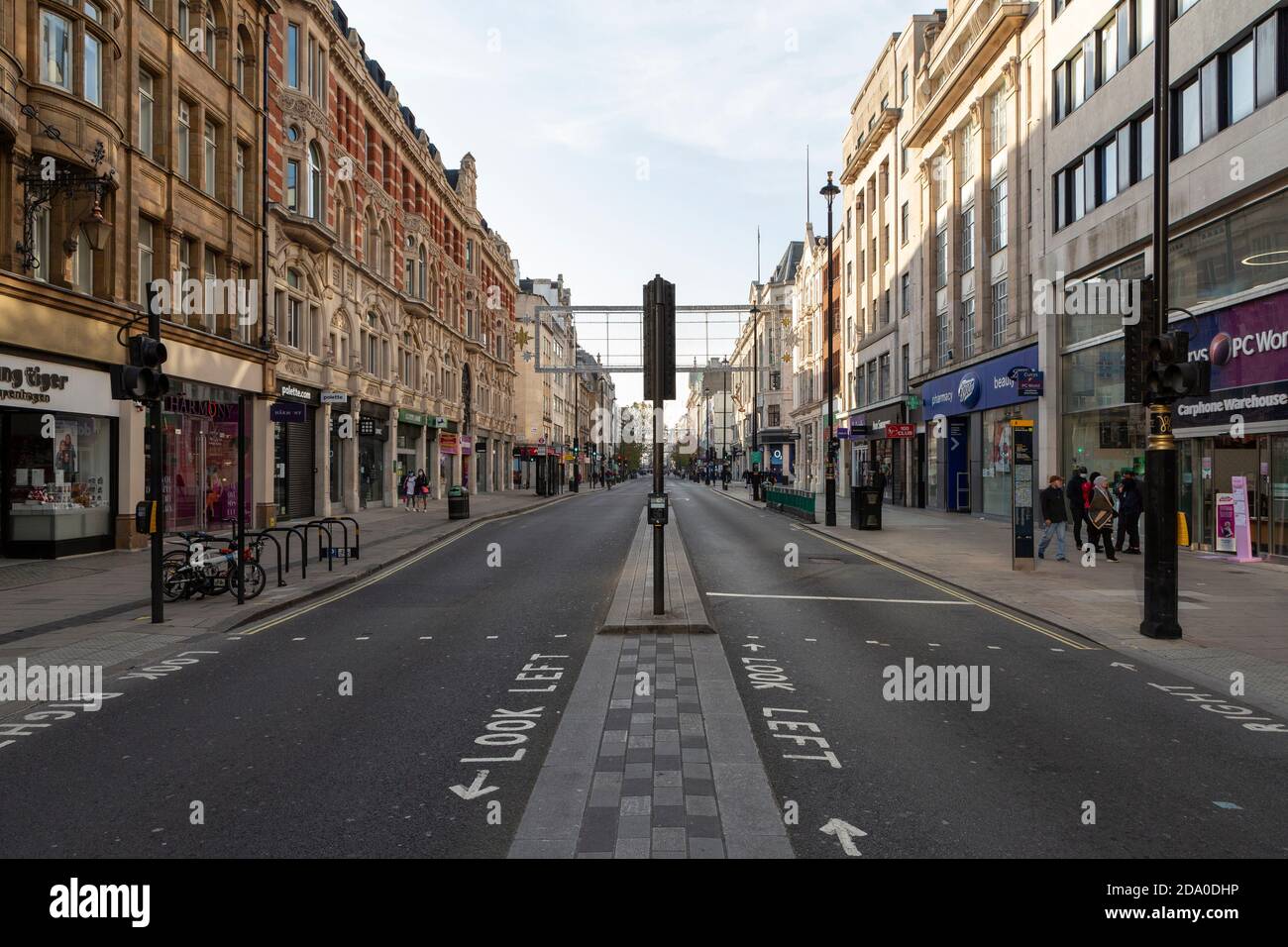 A very empty Oxford Street during the second national lockdown, London, 7 November 2020 Stock Photo