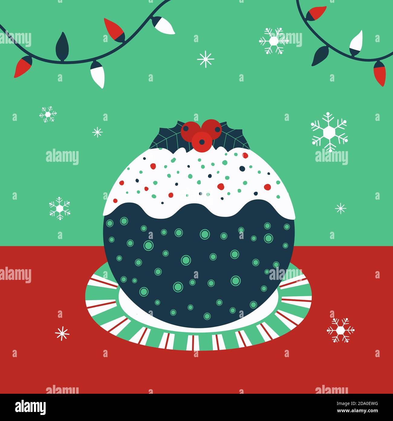 Christmas Pudding Decorative vector poster Stock Vector Image & Art - Alamy